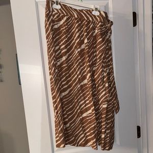 Brown and White Zebra Print Wrap Skirt